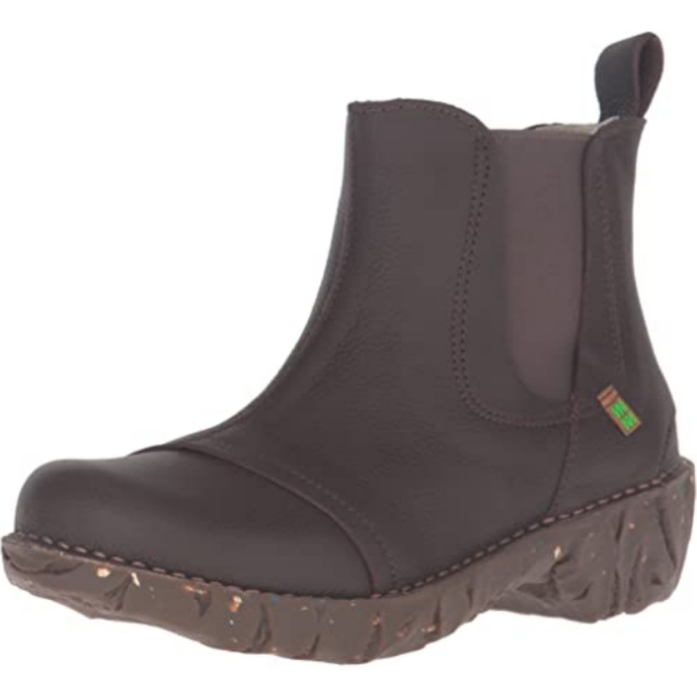 El Naturalista Dark Brown Leather Chelsea Ankle Boots